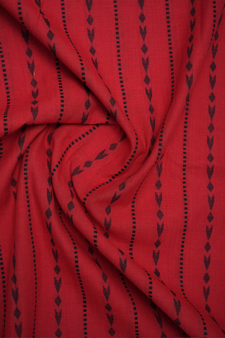 Chinese Collar Threadwork Design Chilli Red Cotton Long kurta