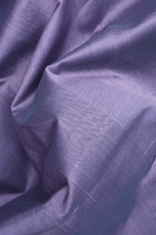 Contrast Border Plain Dusty Purple Silk Cotton Saree