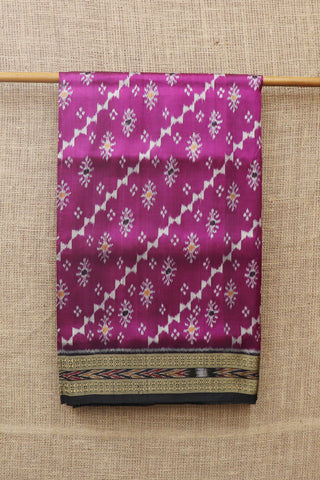 Contrast Border With Allover Woven Pattern Magenta Odisha Silk Saree