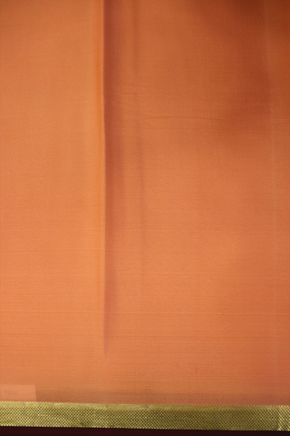 Contrast Zari Border Plain Dusty Orange Mysore Silk Saree