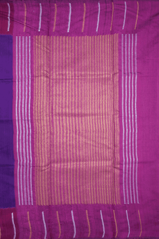 Contrast Zari Border Plain Regal Purple Jute Saree