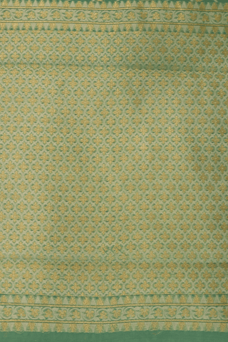 Diagonal Design Pastel Green Semi Banarasi Silk Saree