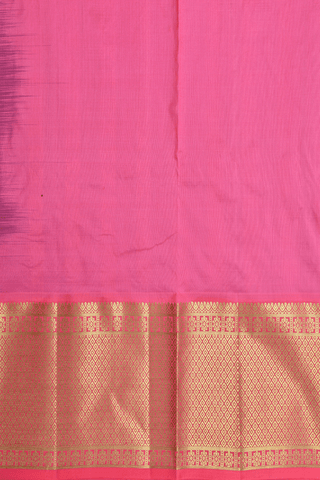 Floral Buttas Midnight Blue Kanchipuram Half Saree Material