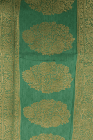 Floral Printed Design Dusty Green Kota Cotton Saree