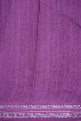 Floral Printed Pastel Purple Chanderi Silk Cotton Saree