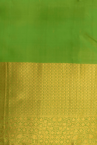 Floral Zari Buttas Pear Green Kanchipuram Silk Saree