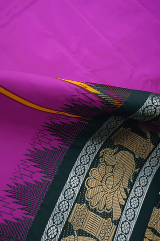 Ganga Jamuna Border Purple Rose Silk Dhoti With Angavastram
