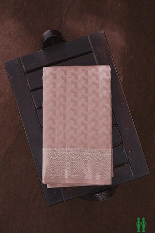 Geometric Cream Color Tissue Silk Dhoti With Angavastram Set