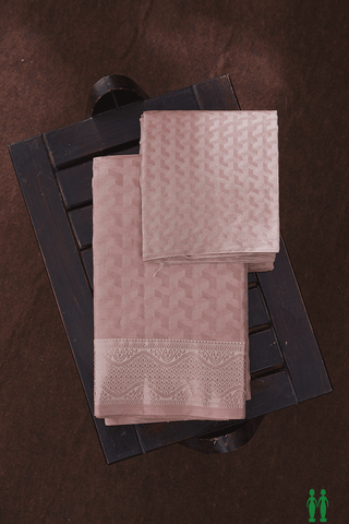 Geometric Cream Color Tissue Silk Dhoti With Angavastram Set