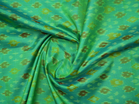 Ikat Design Green Pochampally Unstitched Blouse Material