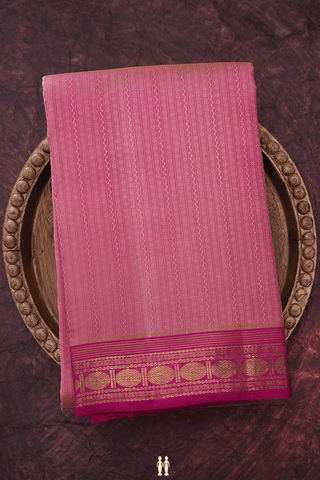 Jacquard Pattern Pastel Pink Kanchipuram Silk Saree