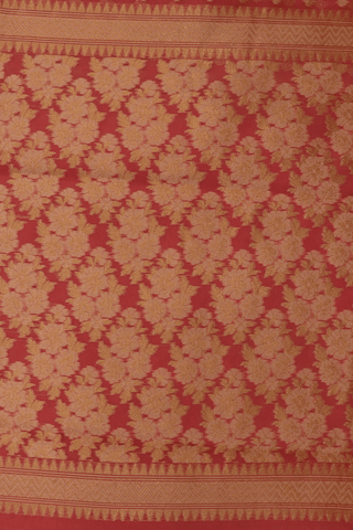 Leaf Zari Design Blush Pink Semi Banarasi Silk Saree