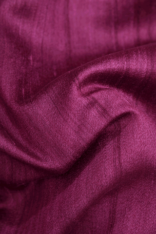 Mandala Border Plain Berry Purple Tussar Silk Saree