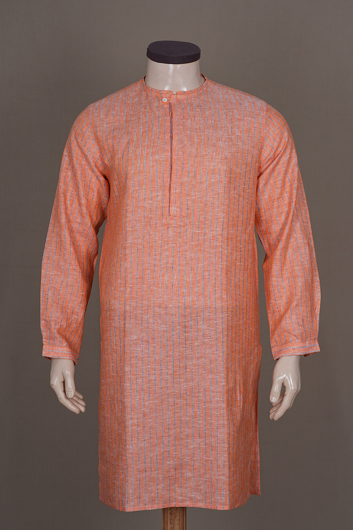 Sundari Silks x Naushad Ali Light Orange Linen Cotton Long Kurta