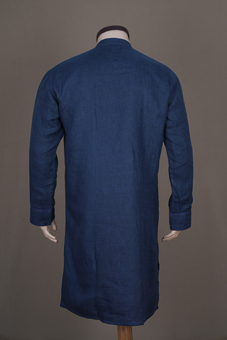 Sundari Silks x Naushad Ali Navy Blue Linen Cotton Long Kurta