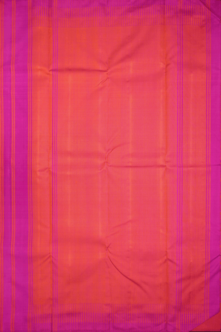 Paisley Zari Threadwork Motif Coral Pink Kanchipuram Silk Saree