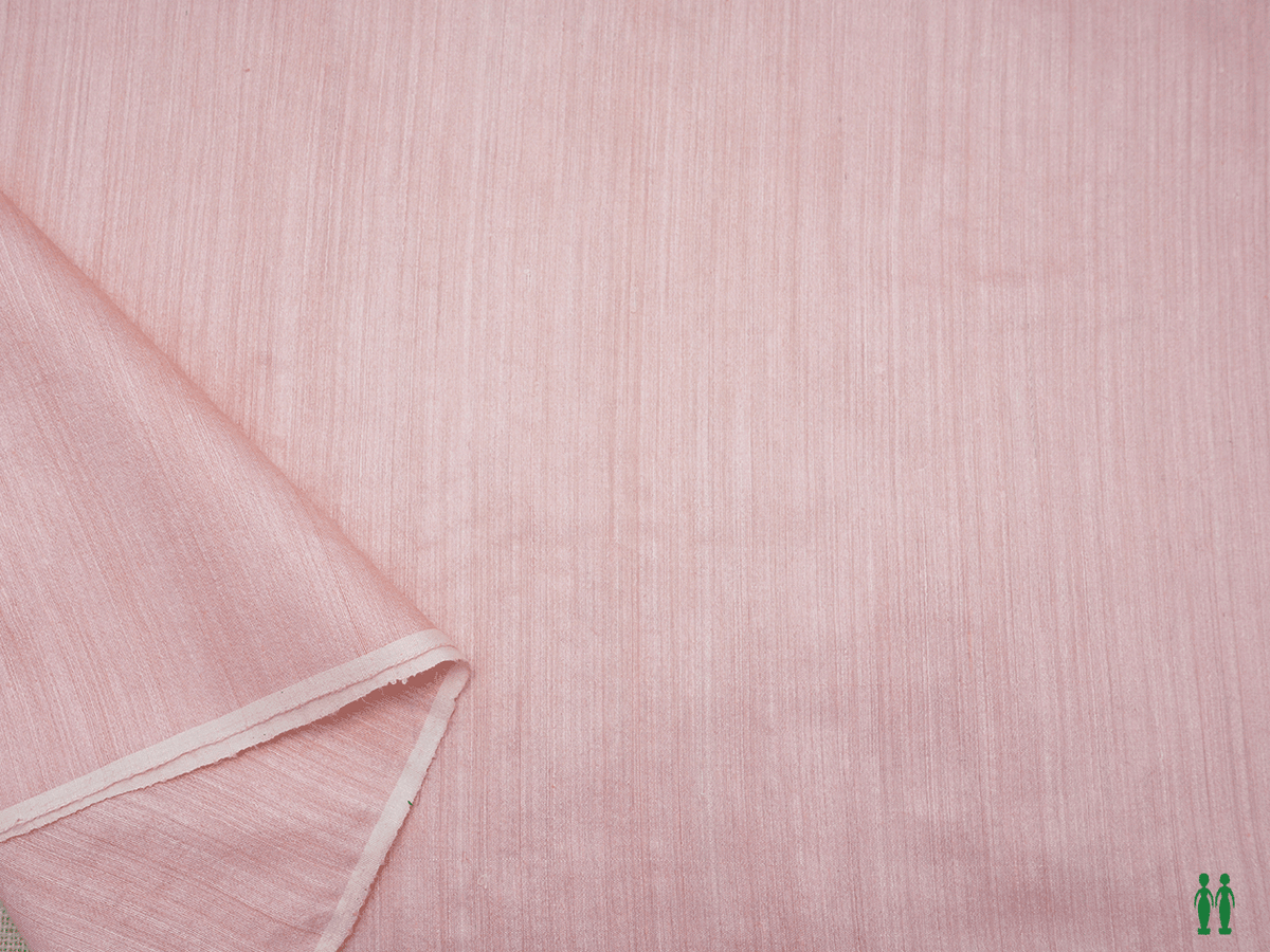 Plain Baby Pink Tussar Silk Unstitched Blouse Material
