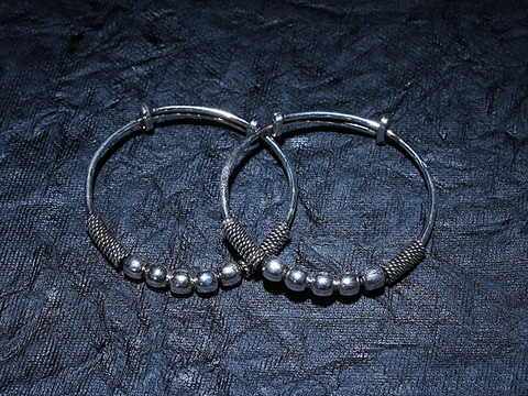 Silver Beads Adjustable Baby Bangles