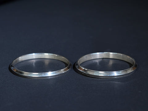 Pure Silver With Oxidized Finishing Plain Light Weight Children Bangles
