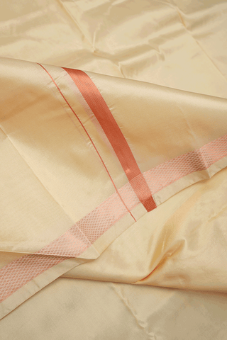 Regular Collar Yellowish Beige Silk Shirt With Dhoti Set