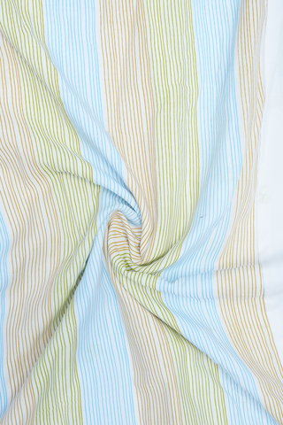 Split Neck With Multicolor Stripes Muslin Silk Salwar Set