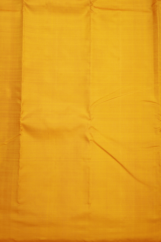 Step Design In Pallu Plain Yellow Kanchipuram Silk Saree