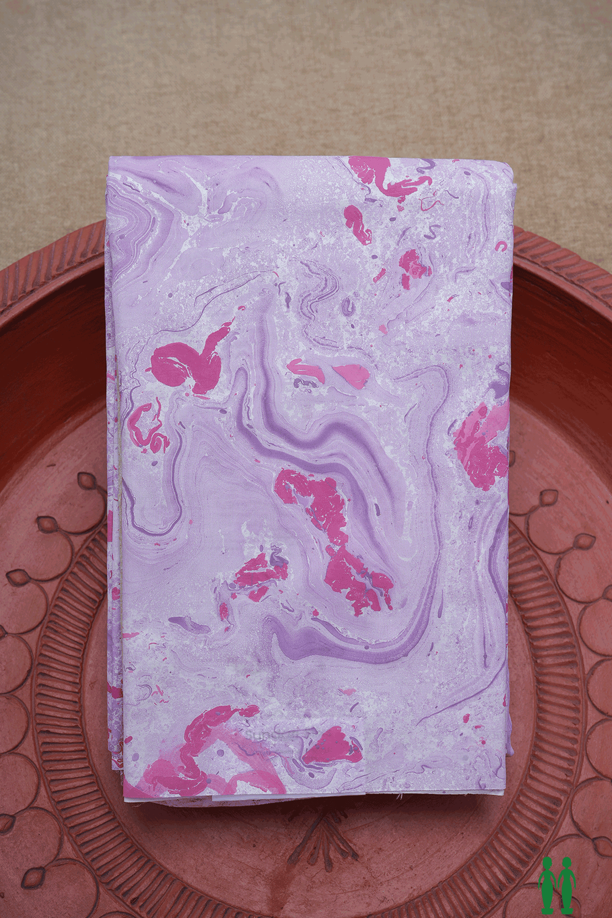 Stone Texture Design Purple And Pink Hand Marble Silk Saree