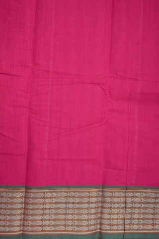 Striped Threadwork Design Rani Pink Kanchi Cotton Saree