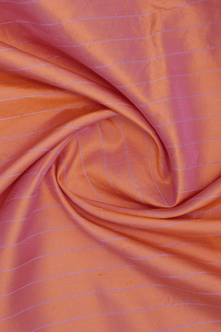 Stripes Design Orange And Gold Paithani Silk Dupatta