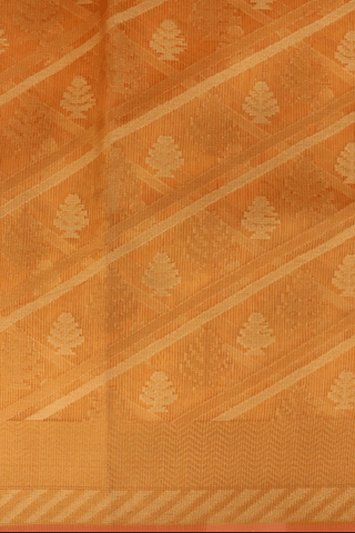 Stripes With Buttas Orange Kota Cotton Saree