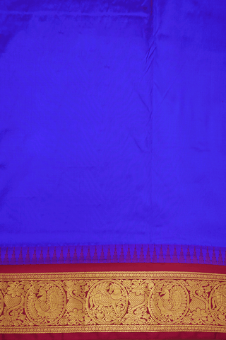 Traditional Zari Border Royal Blue Nine Yards Silk Saree