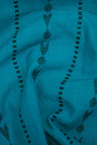 Assorted With Tie-up Teal Blue Cotton Baby Frock