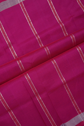 Zari Border Plain Deep Magenta Traditional Silk Cotton Saree