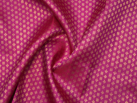 Zari Buttis Reddish Purple Kanchipuram Silk Blouse Material