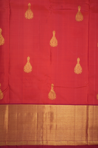 Zari Motifs Scarlet Red Kanchipuram Silk Saree