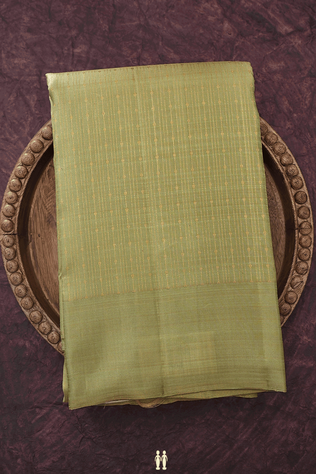 Zari Striped Design Cardamom Green Kanchipuram Silk Saree