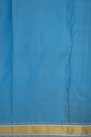 Zari Striped Design Cerulean Blue Kanchipuram Silk Saree