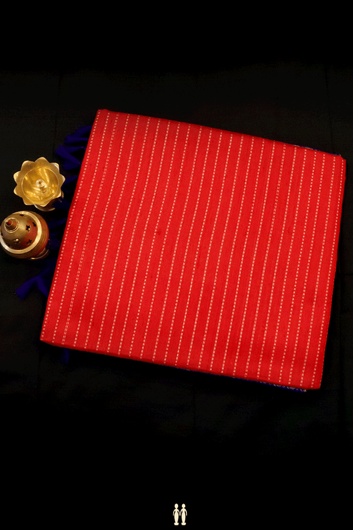 Zari Striped Design Chilli Red Raw Silk Saree