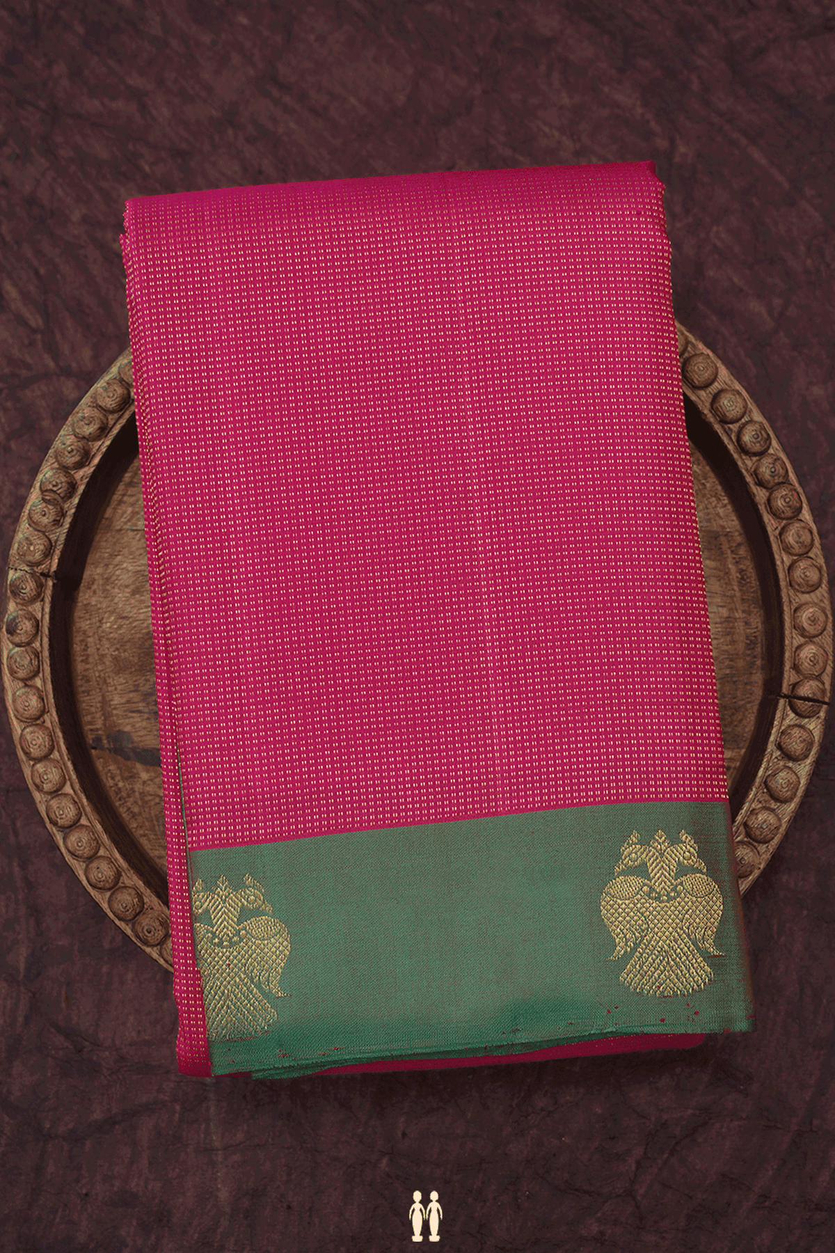 Zari Striped Design Rose Red Kanchipuram Silk Saree