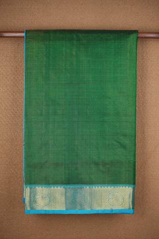 Zari Striped Emerald Green Traditional Silk Cotton Saree