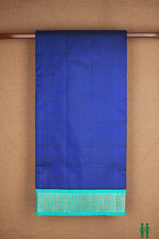 Zari Striped Navy Blue Kanchipuram Nine Yards Silk Saree