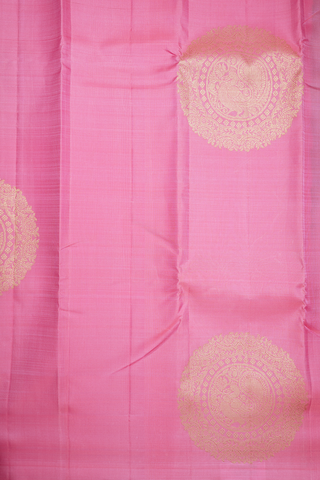 Mandala Design Pink Kanchipuram Silk Saree
