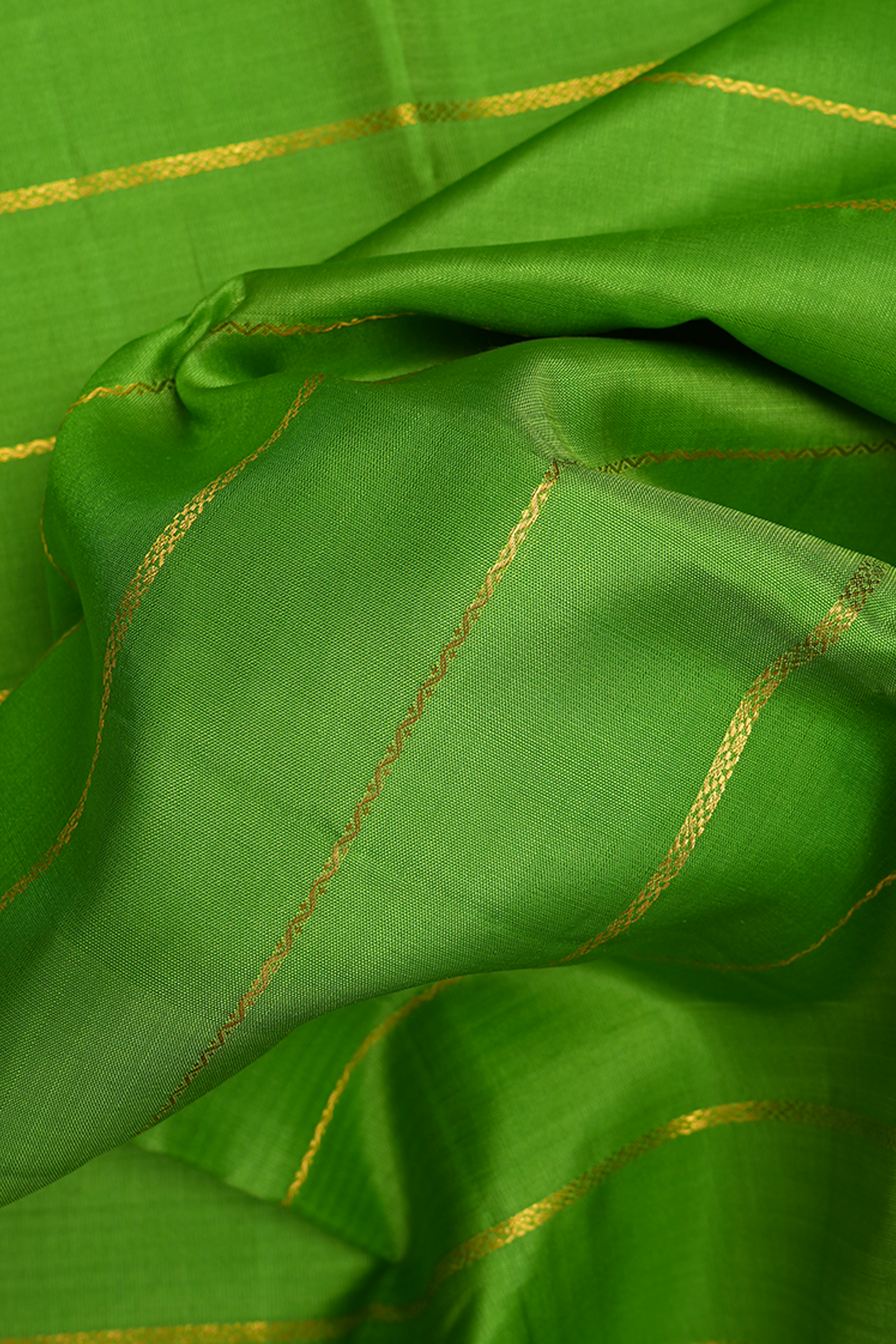 Neli Zari Design Parrot Green Kanchipuram Silk Saree