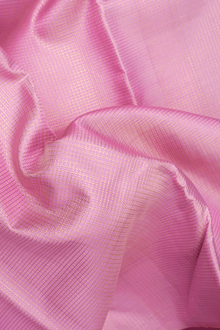 Zari Checked Design Light Pink Kanchipuram Silk Saree