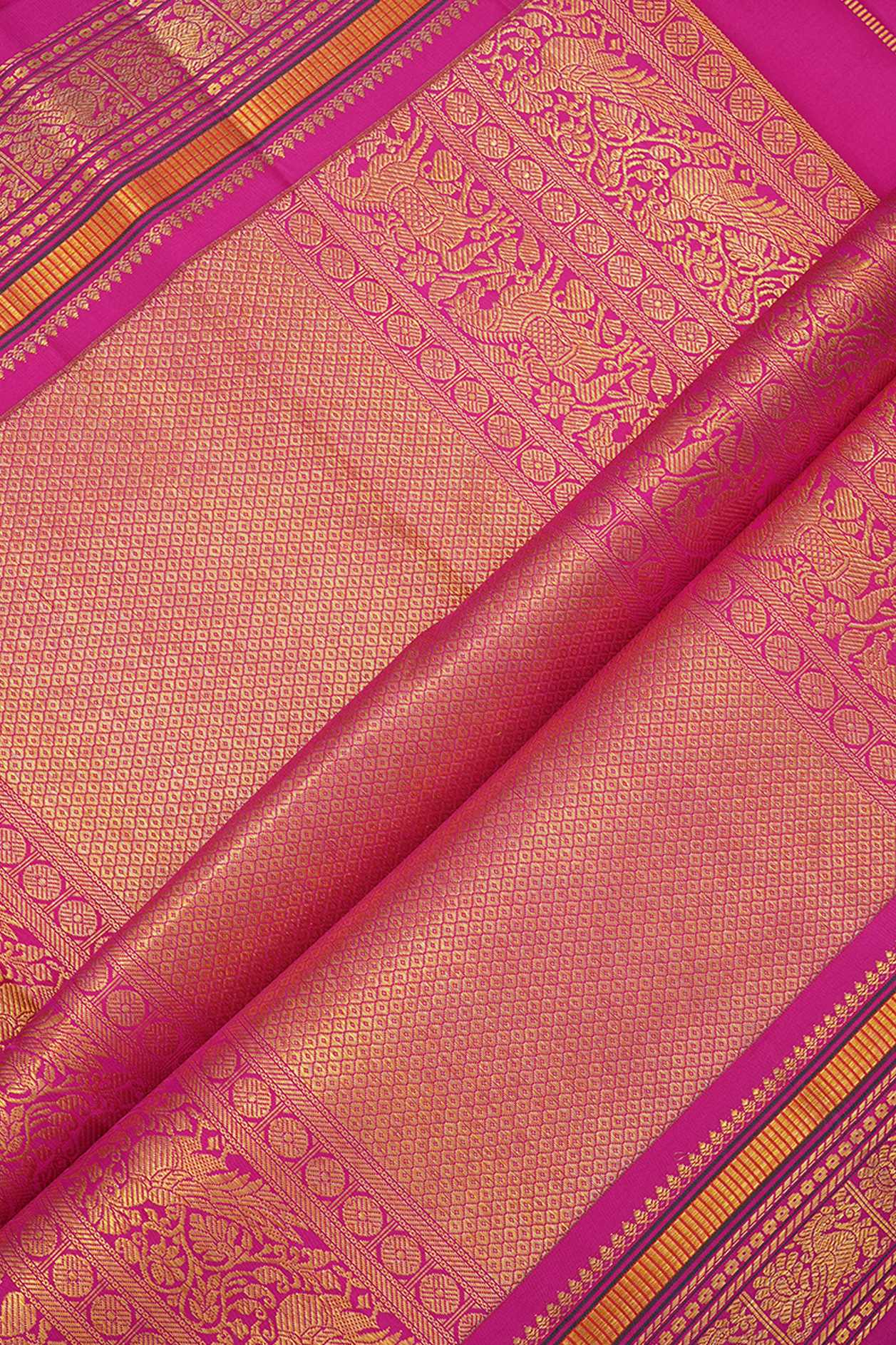 Zari Buttis Royal Yellow Kanchipuram Silk Saree