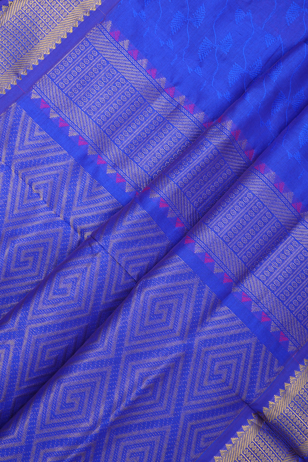 Threadwork Design Soft Purple Poly Cotton Saree