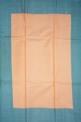 Contrast Border Plain Pastel Orange Tussar Silk Saree
