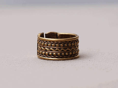 Brass And Copper Healing Adjustable Ring