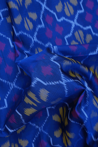 Allover Floral Printed Indigo Blue Soft Silk Saree