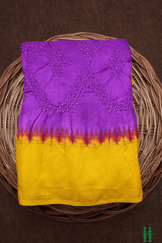 Tie And Dye Design Grape Purple Bandhani Silk Saree